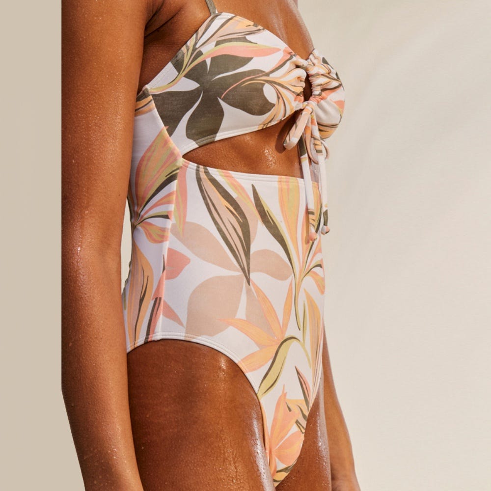 Womens Beach Classics Swimsuit In Bright White Subtly Salty Flat