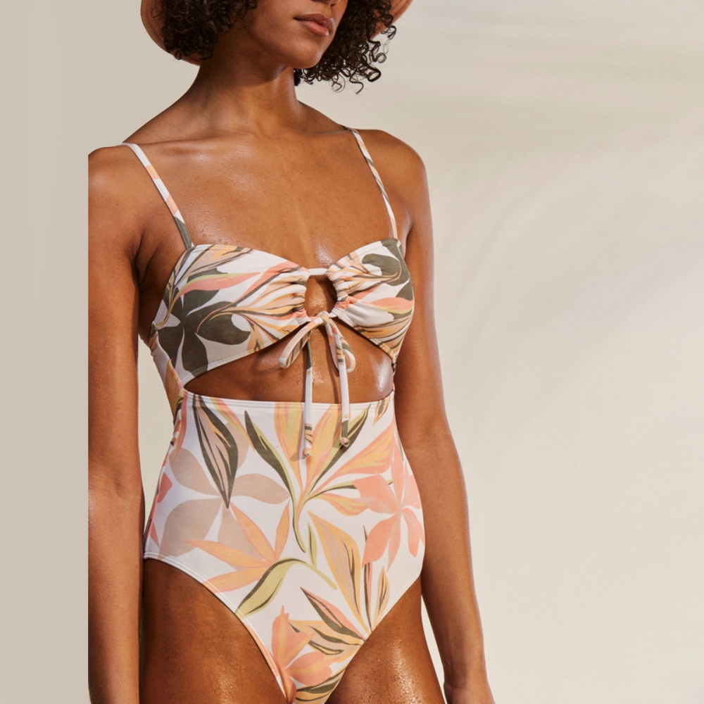 Womens Beach Classics Swimsuit In Bright White Subtly Salty Flat