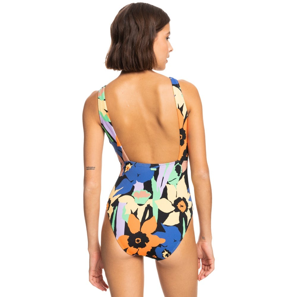 Womens Color Jam One-Piece Swimsuit In Anthracite Flower Jammin