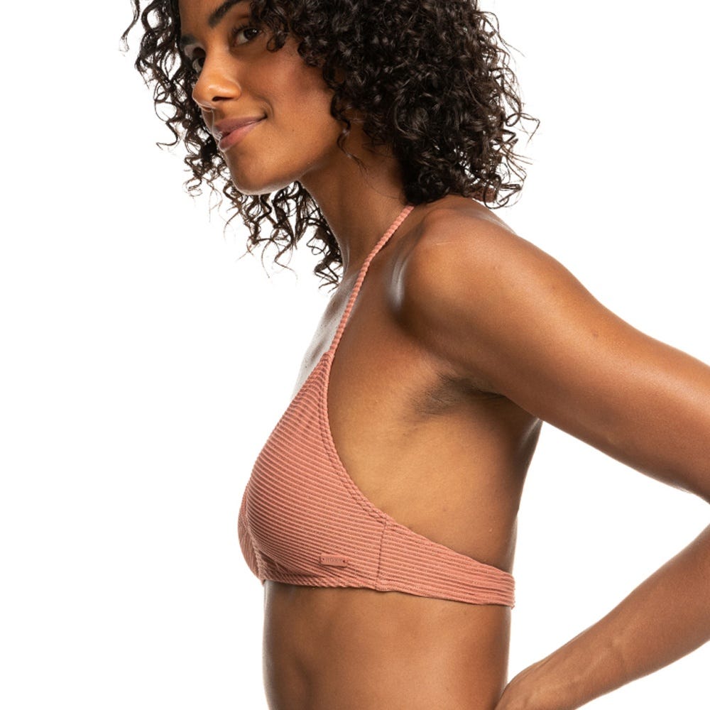 Womens Coconut Crew Triangle Bikini Top in Coral