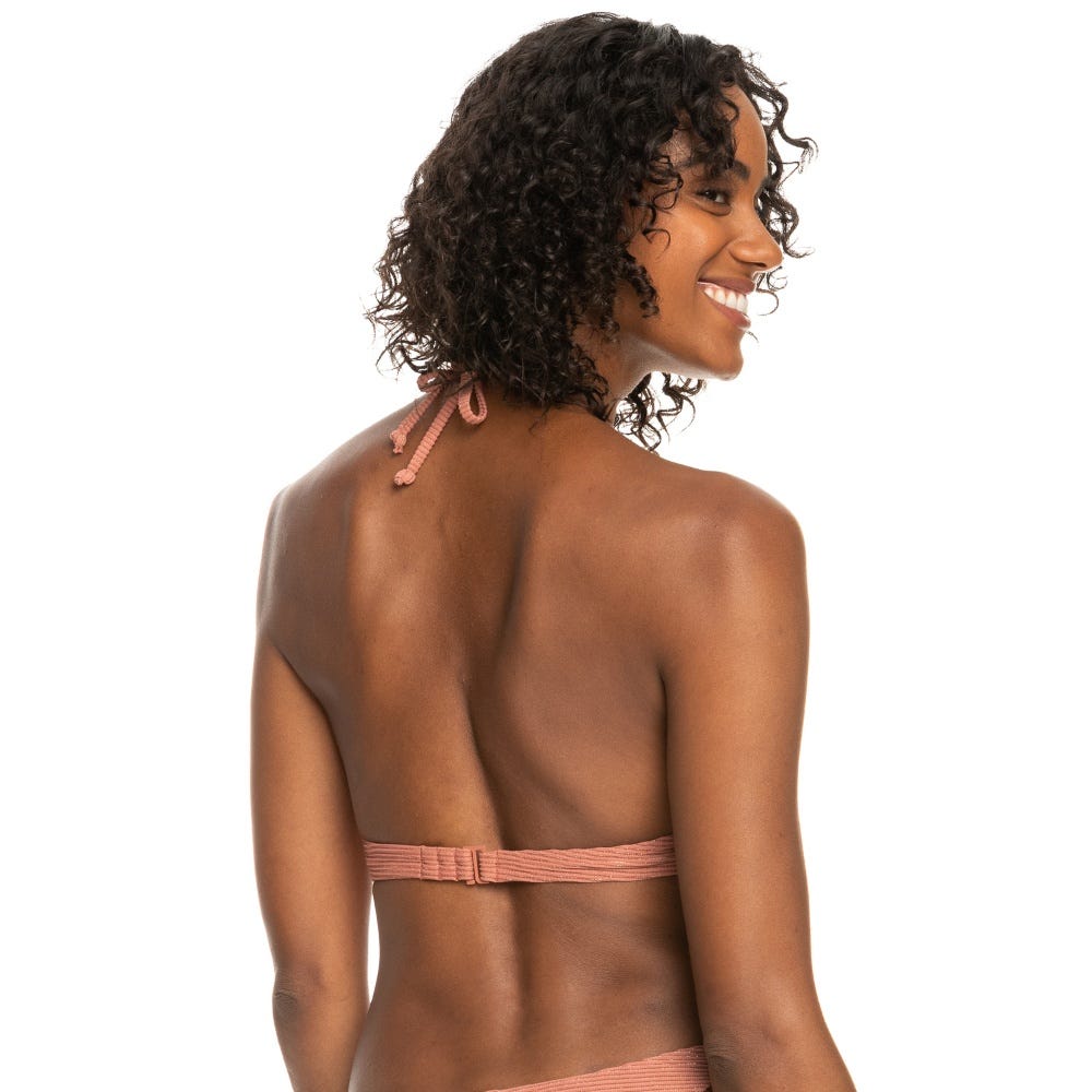 Womens Coconut Crew Triangle Bikini Top in Coral