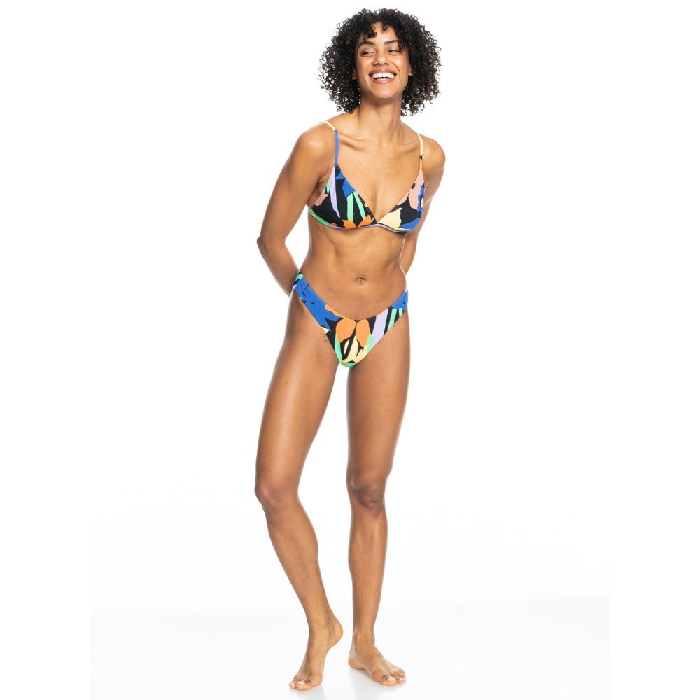 Womens Color Jam Triangle Bikini Top in Multi