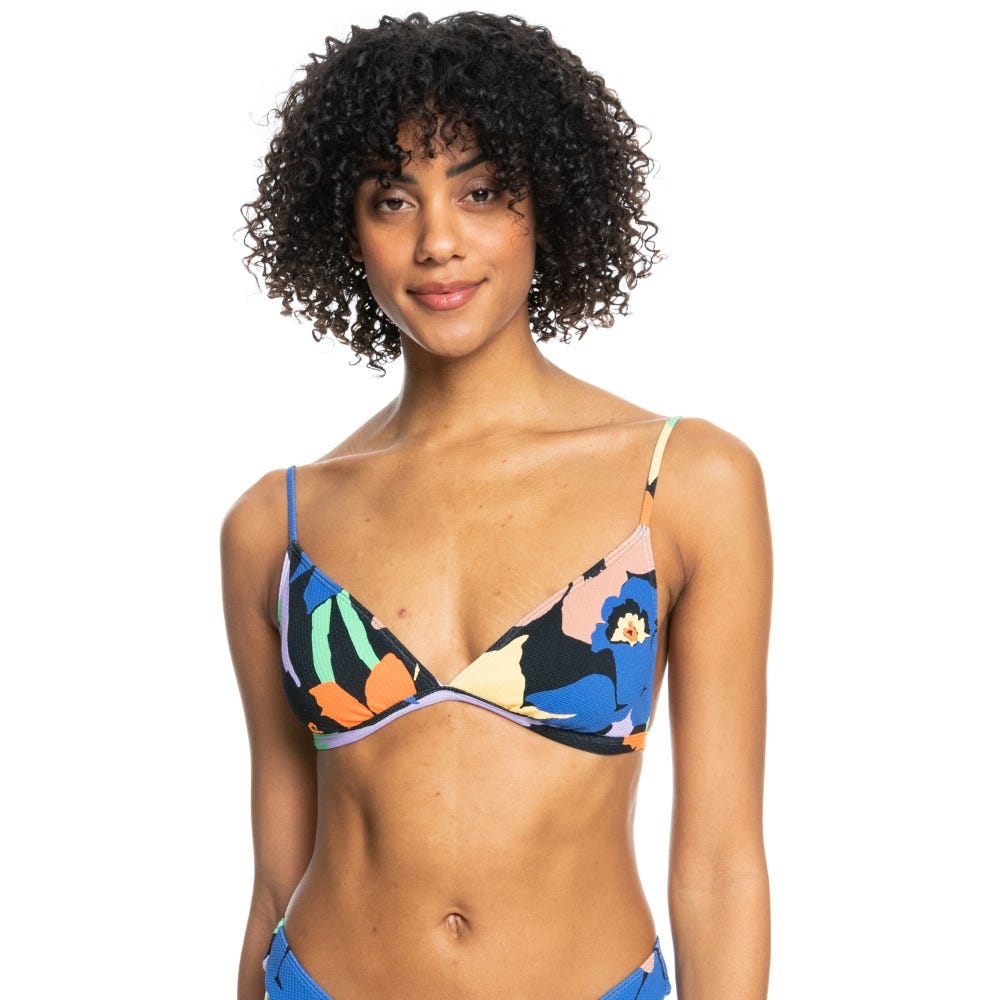 Womens Color Jam Triangle Bikini Top in Multi