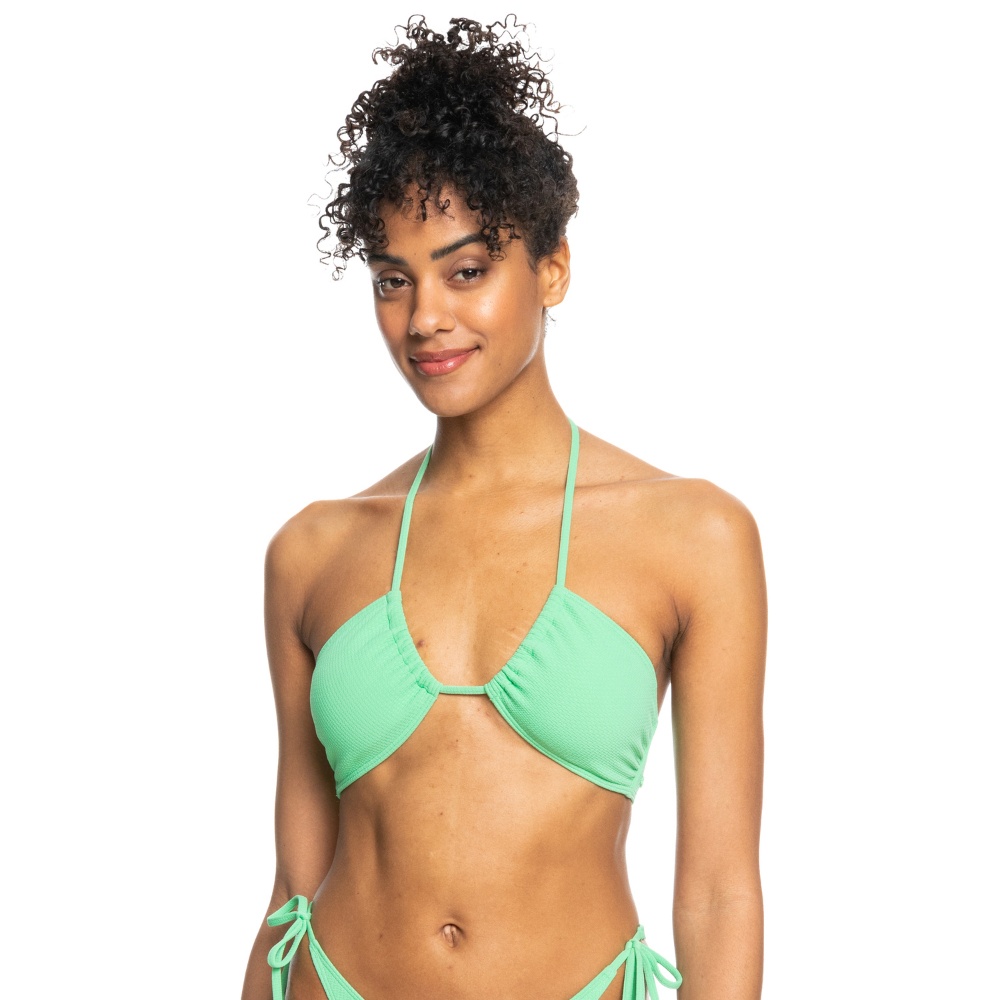 Womens Color Jam Triangle Bikini Top in Green
