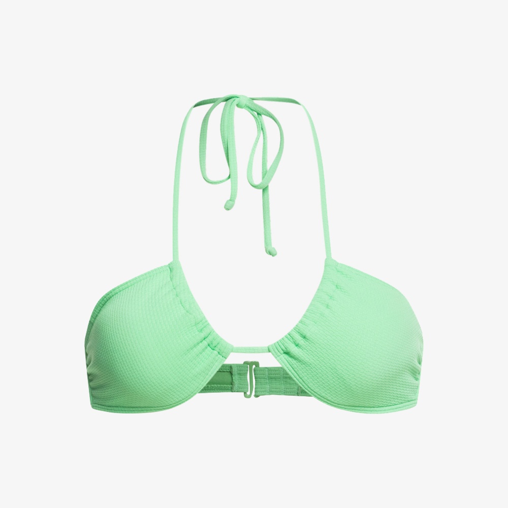 Womens Color Jam Triangle Bikini Top in Green