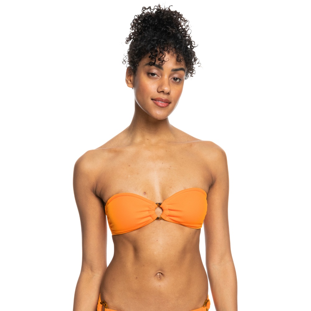 Womens Color Jam Bandeau Bikini Top in Orange