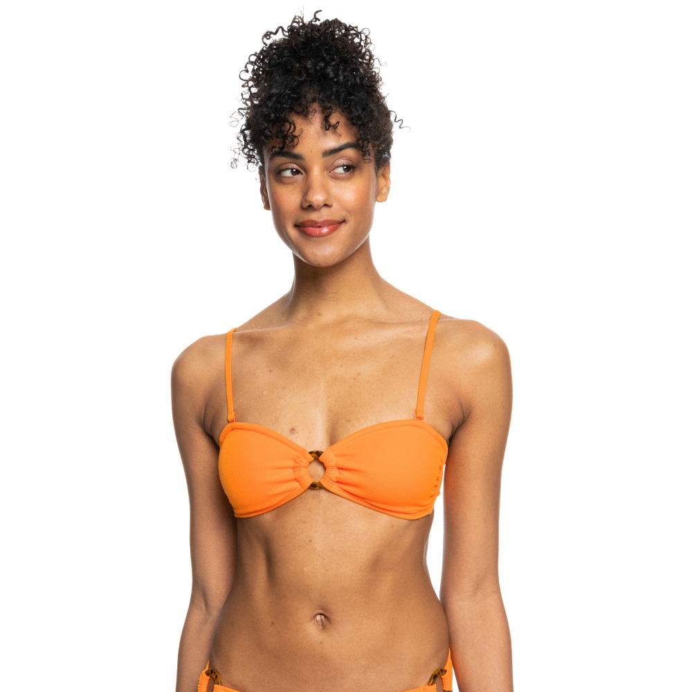 Womens Color Jam Bandeau Bikini Top in Orange