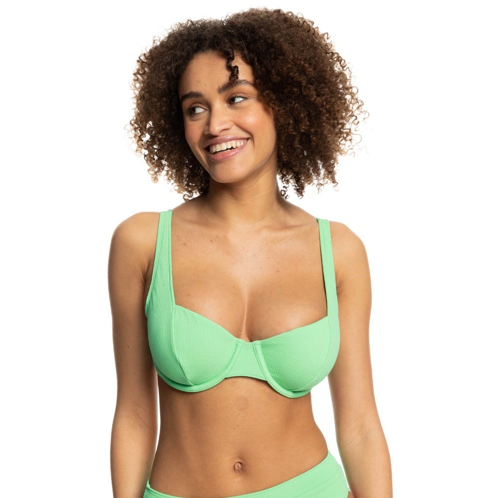 Womens Colour Jam D-Cup Bikini Top in Green