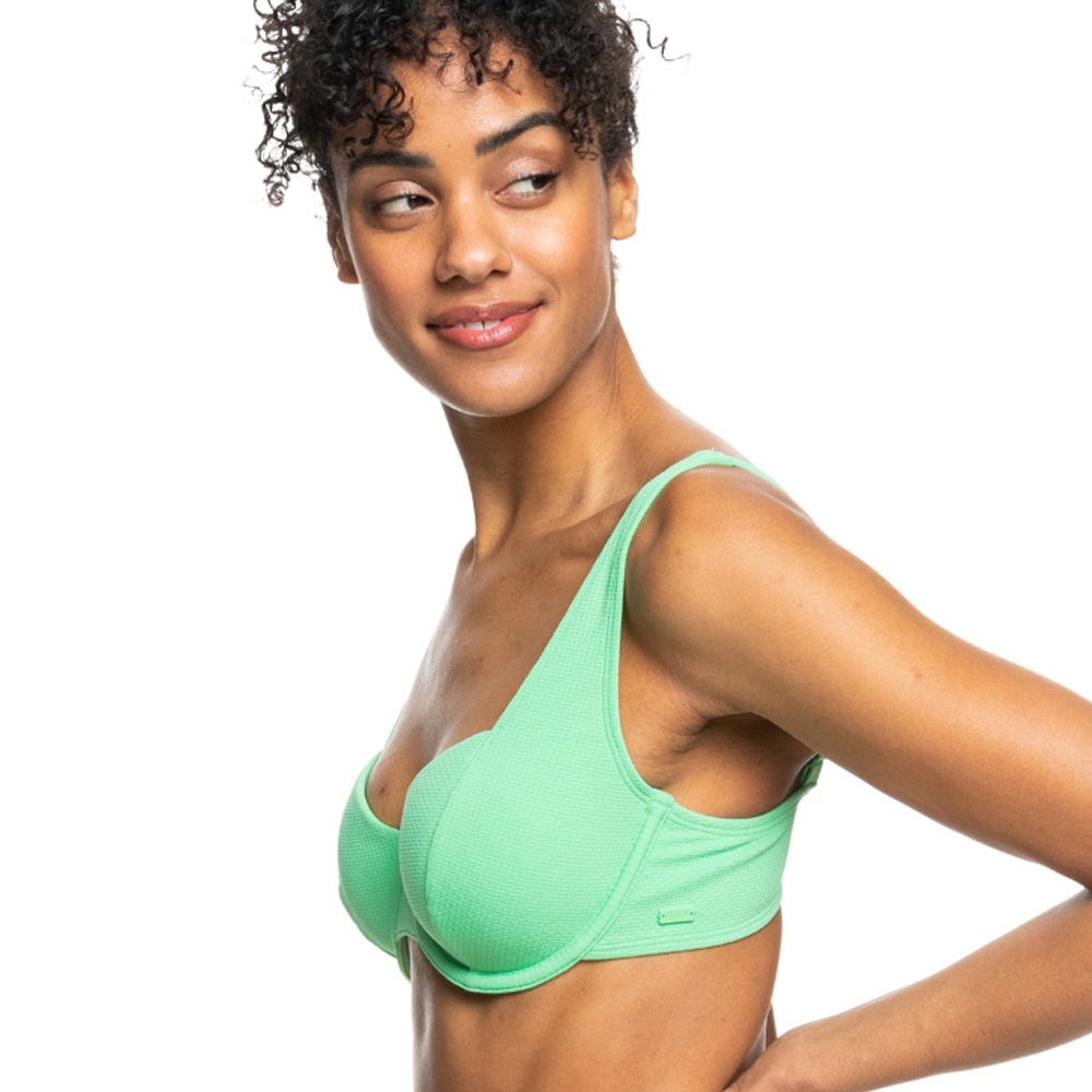 Womens Colour Jam D-Cup Bikini Top in Green