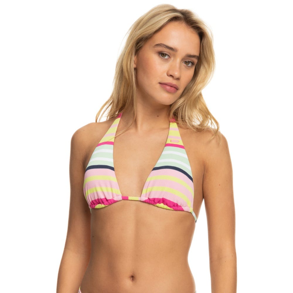 Womens Stripe Soul Tiki Tri Bikini Top In Seacrest Stripe Soul