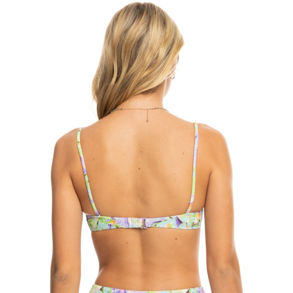 Womens Blumen Bralette Bikini Top In Purple Rose Blumen