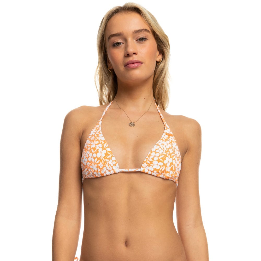 Womens Pretty Tiki Tri Bikini Top In Tangerine
