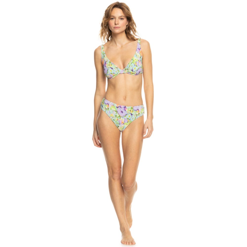 Womens Blumen D-Cup Bikini Top In Purple Rose Blumen