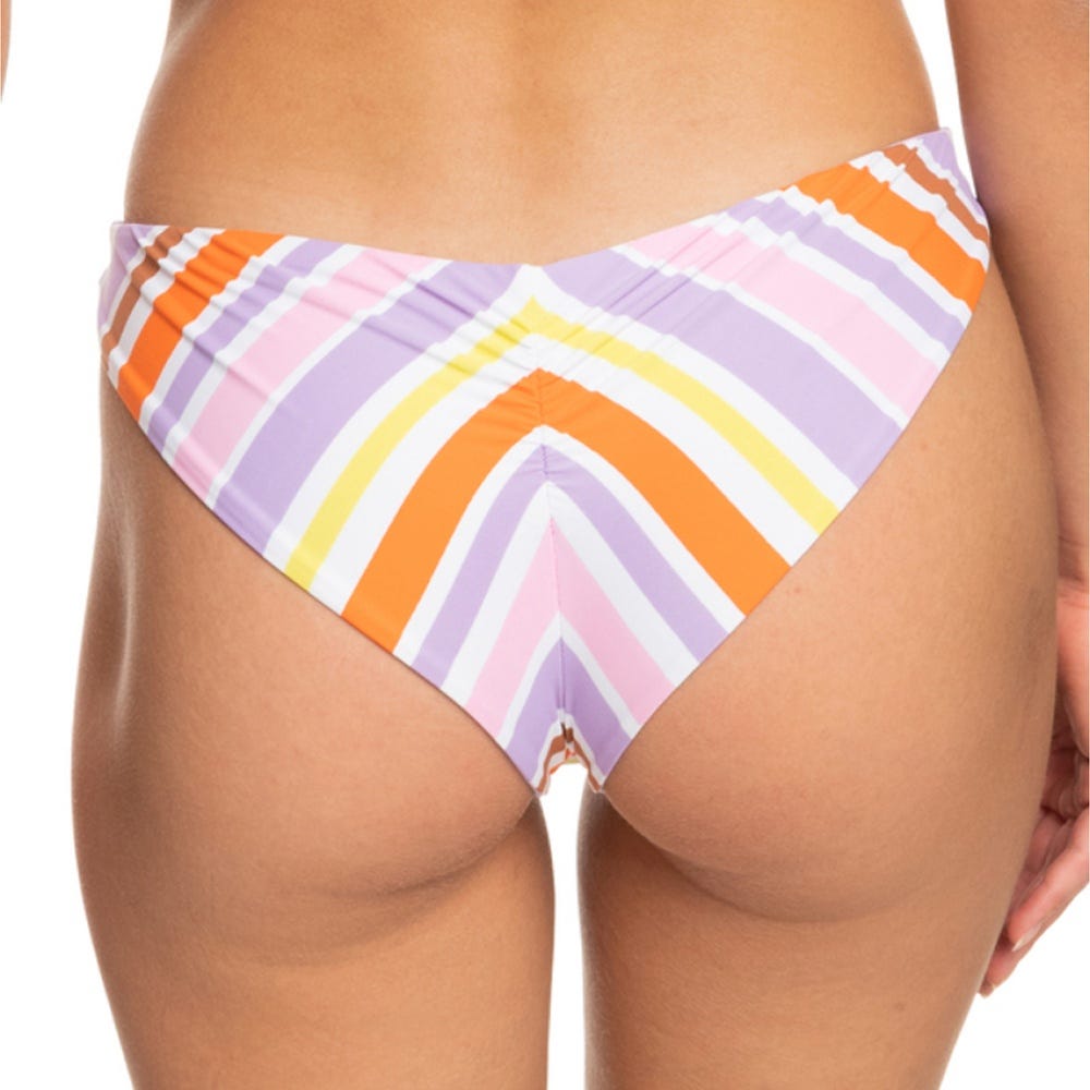 Womens Surf Kind Kate Cheeky Bikini Bottoms In Bright White Aloha Stripe Hori