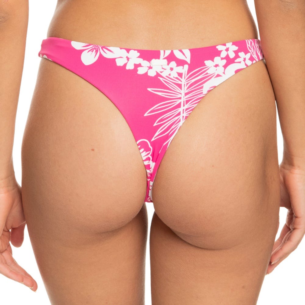 Womens Printed Beach Classics Skimpy Bikini Bottoms in Shocking Pink Hello Aloha