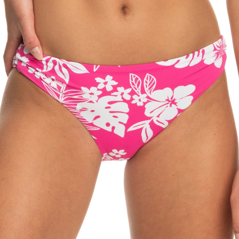 Womens Printed Beach Classics Hipster Bikini Bottoms In Shocking Pink Hello Aloha