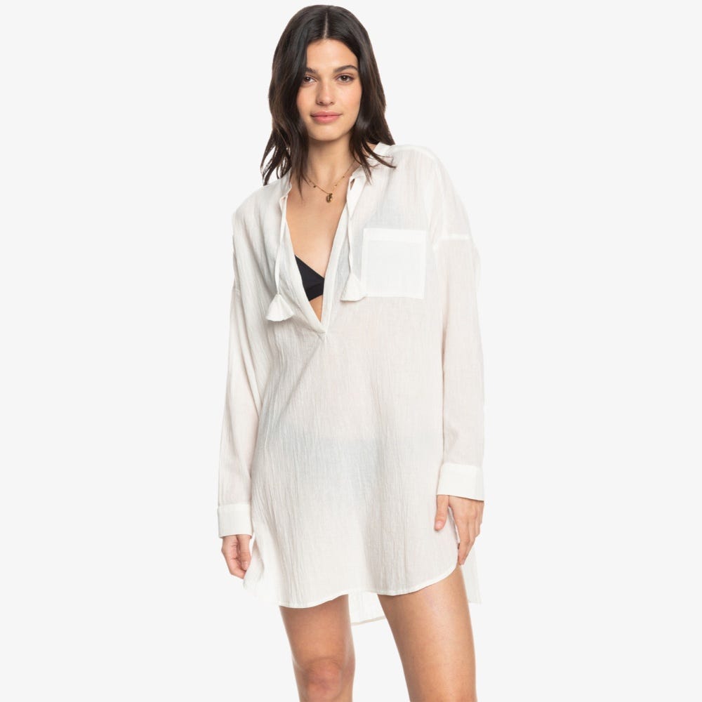 Shoreline Lights Long Sleeve Shirt Dress - Women