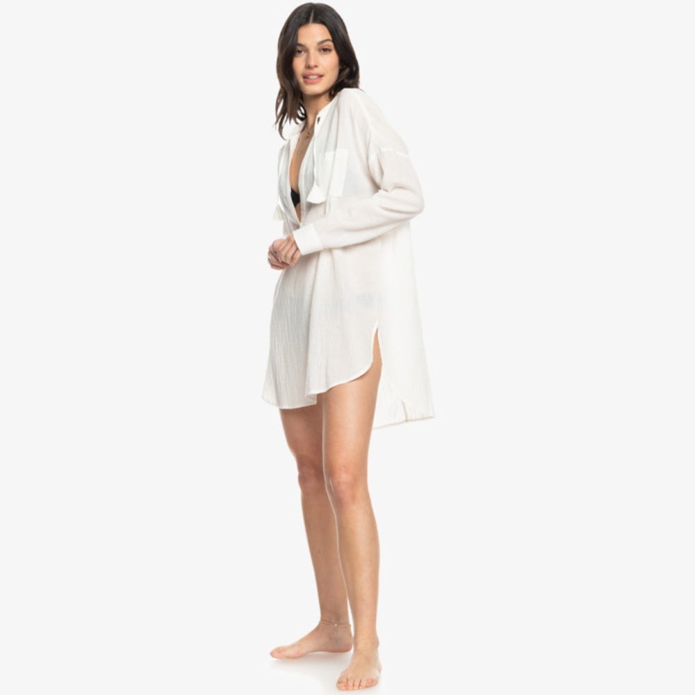 Shoreline Lights Long Sleeve Shirt Dress - Women