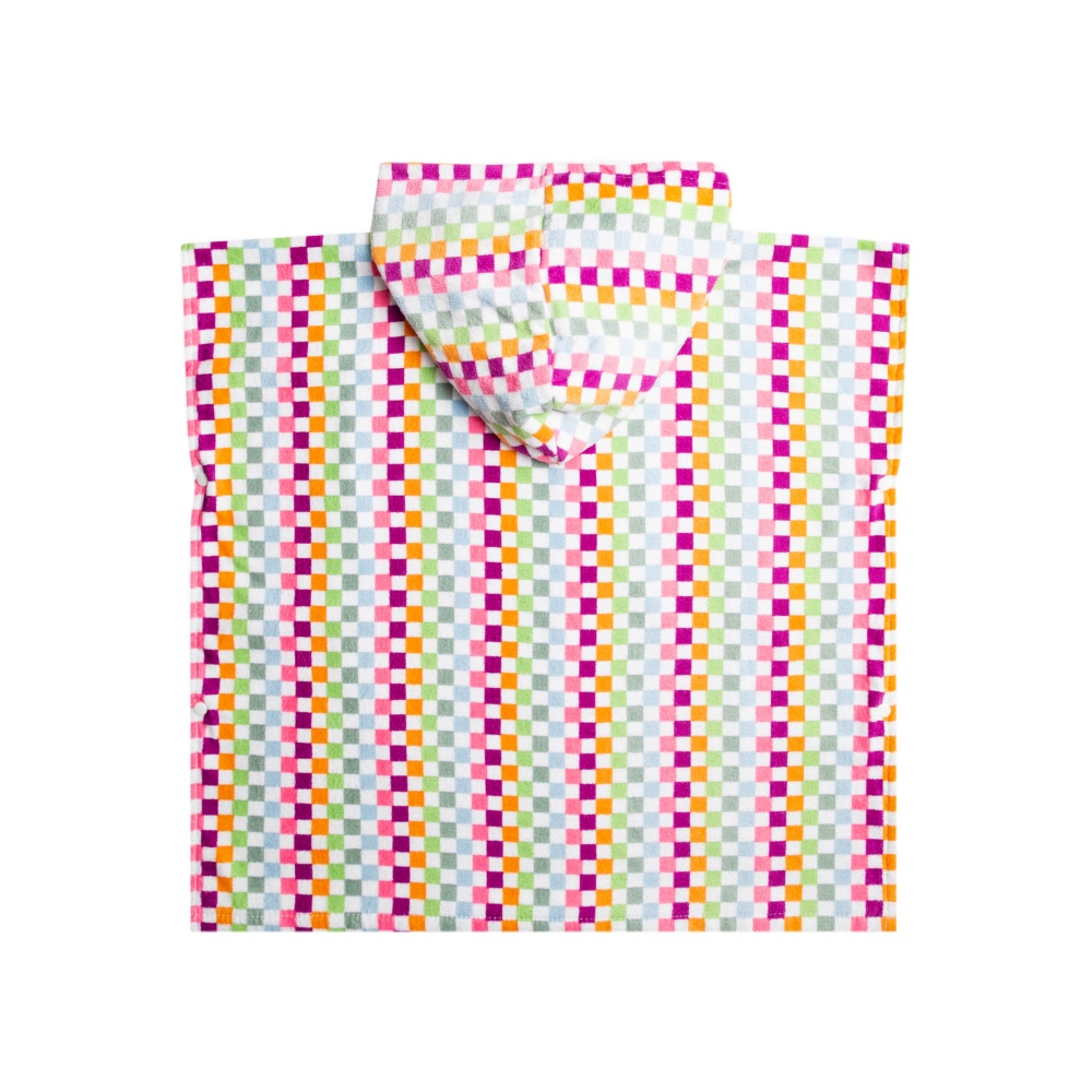 Girl's Stay Magical Printed Hooded Poncho Towel In Bright White Check Check