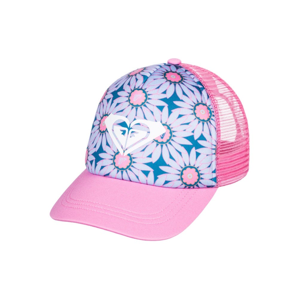 Girl's Sweet Emotions Trucker Cap In Crystal Teal Sol Flower