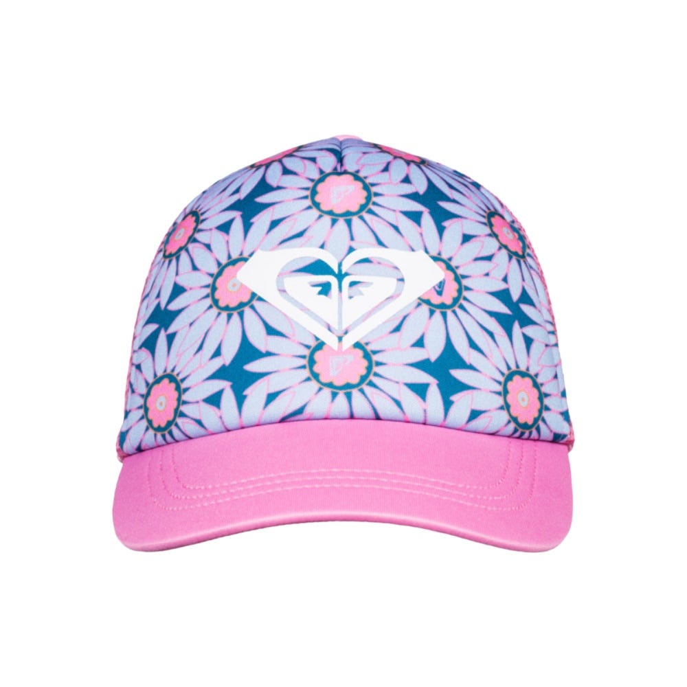 Girl's Sweet Emotions Trucker Cap In Crystal Teal Sol Flower