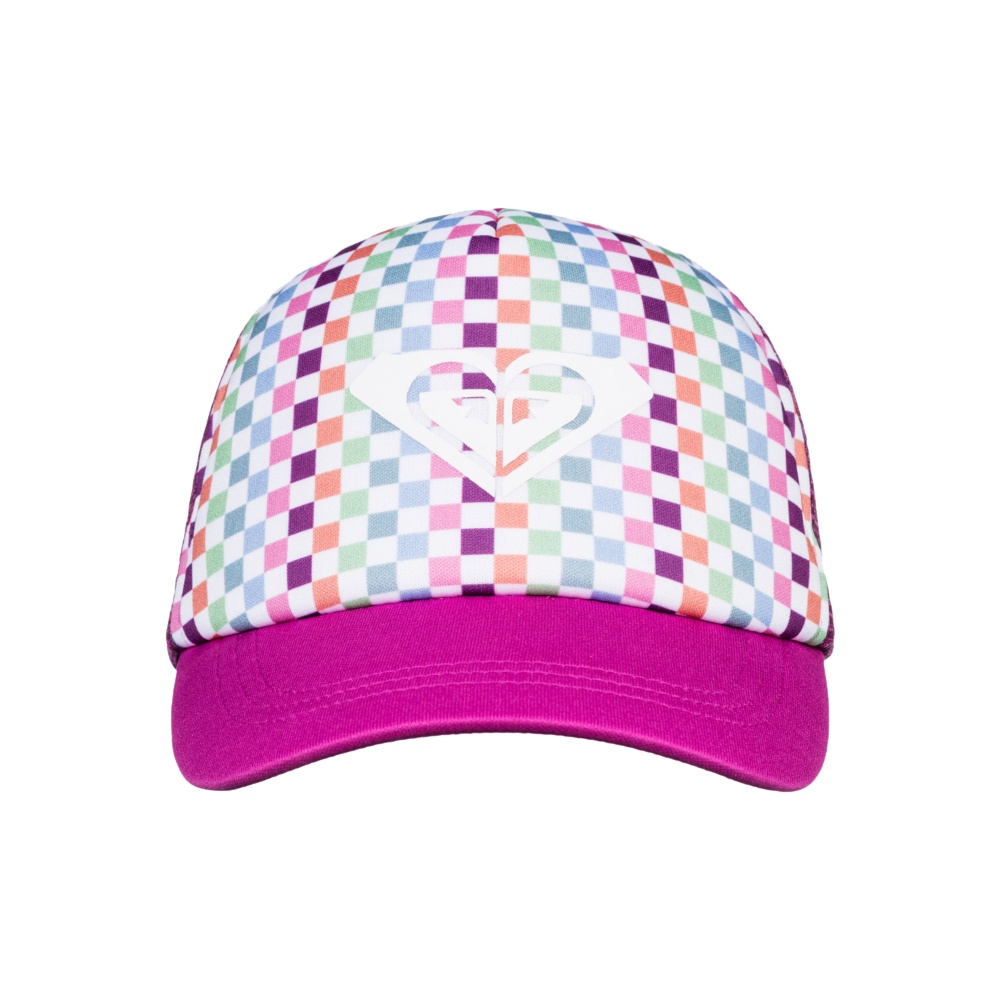 Girl's 2-7 Sweet Emotions Trucker Hat In Bright White Check Check