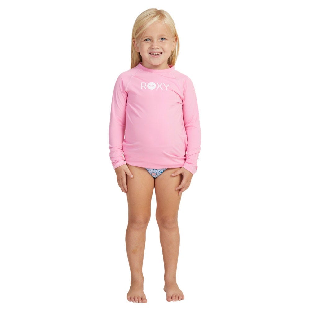 Girls Essential Long Sleeve Rash Vest In Sachet Pink