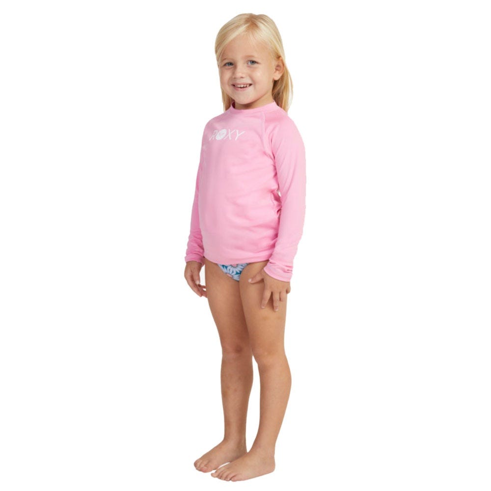 Girls Essential Long Sleeve Rash Vest In Sachet Pink