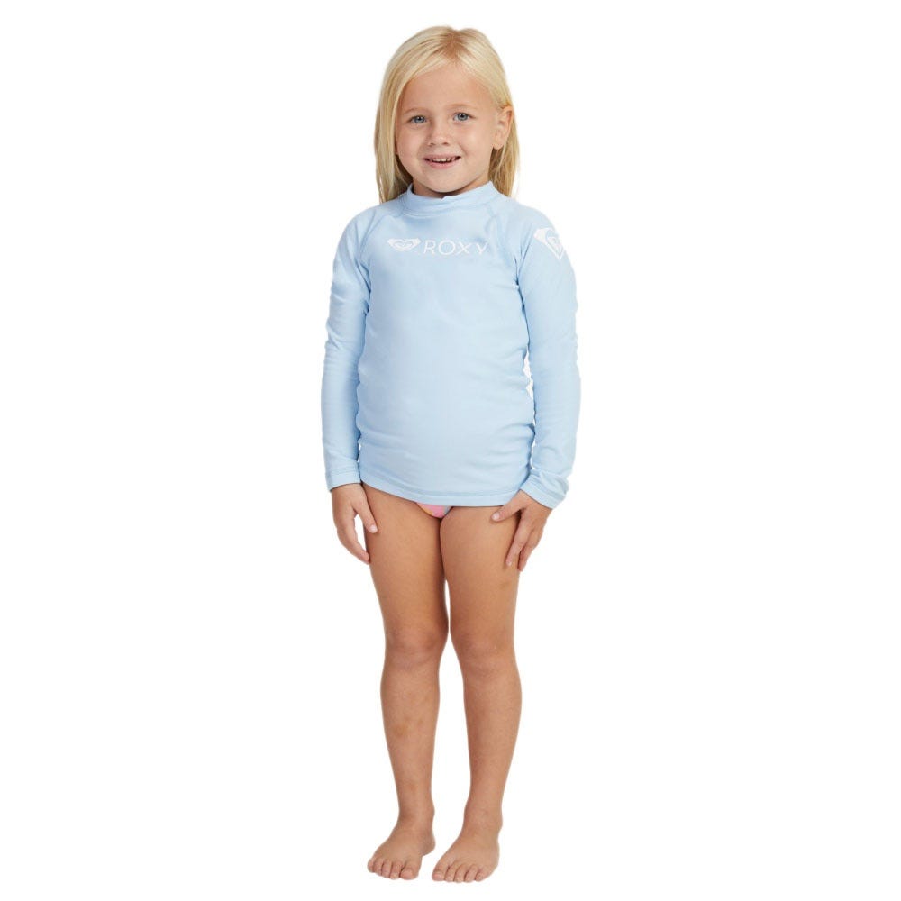 Girls Heater Long Sleeve Upf 50 Rash Vest In Clear Sky
