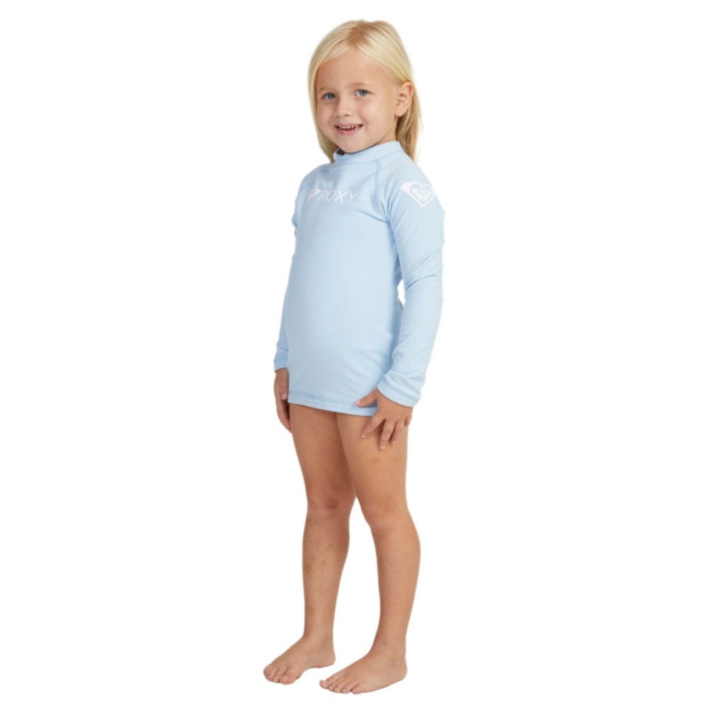 Girls Heater Long Sleeve Upf 50 Rash Vest In Clear Sky