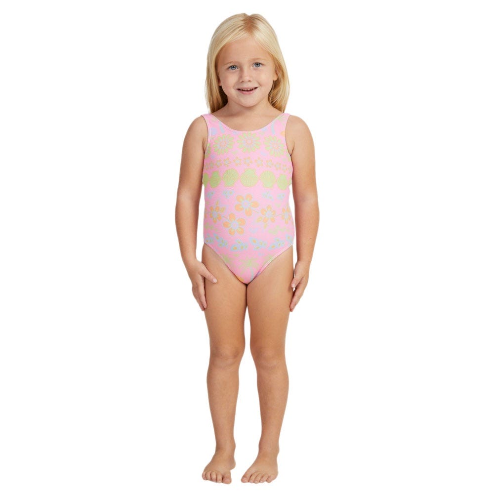 Girls Beach Day Together One-Piece Swimsuit In Sachet Pink Beachy Bebe