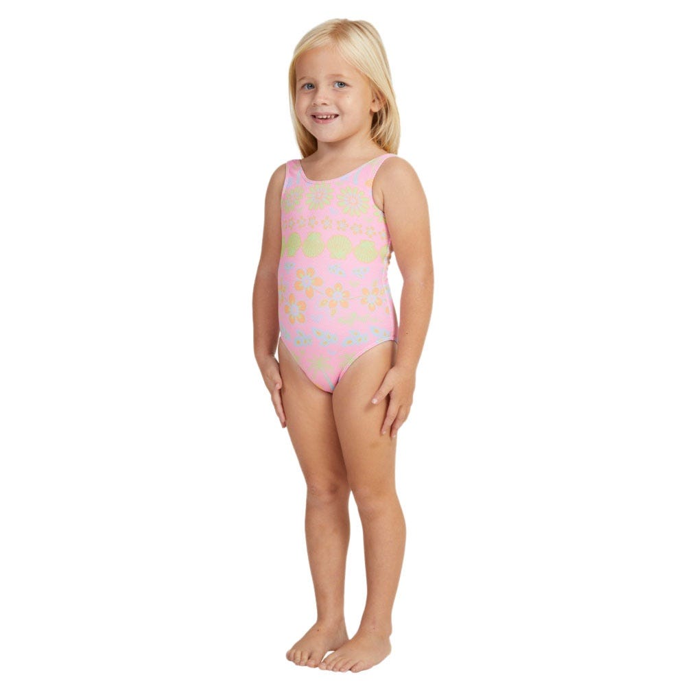 Girls Beach Day Together One-Piece Swimsuit In Sachet Pink Beachy Bebe