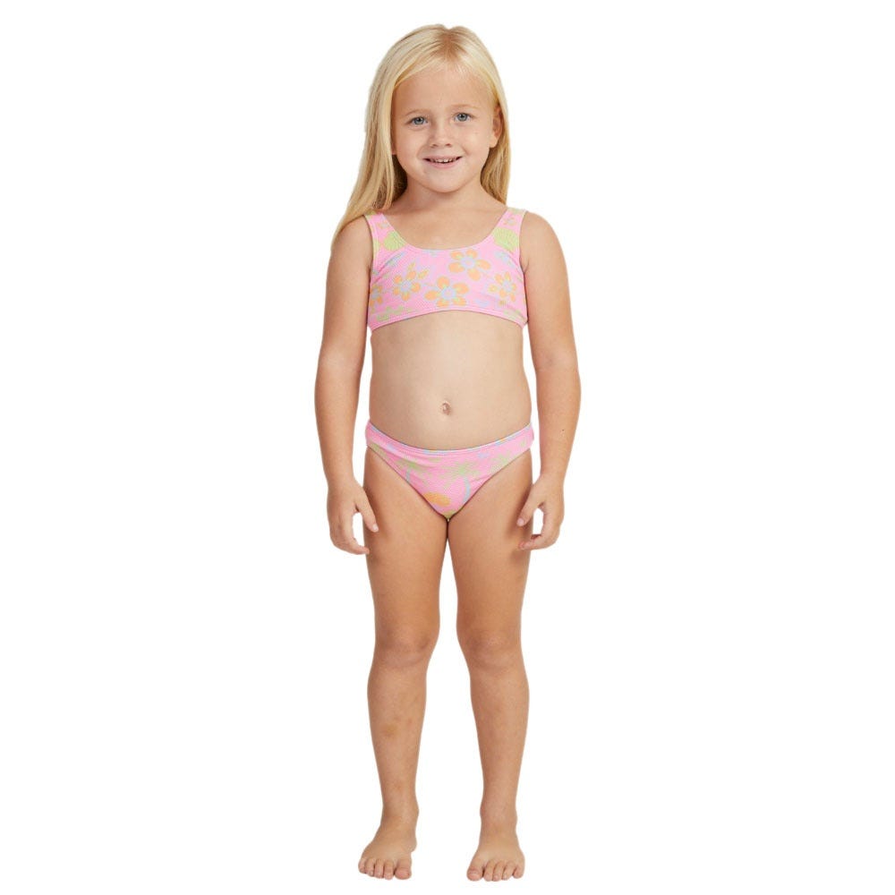 Girls Beach Day Together Two Piece Bralette Bikini Set In Sachet Pink Beachy Bebe