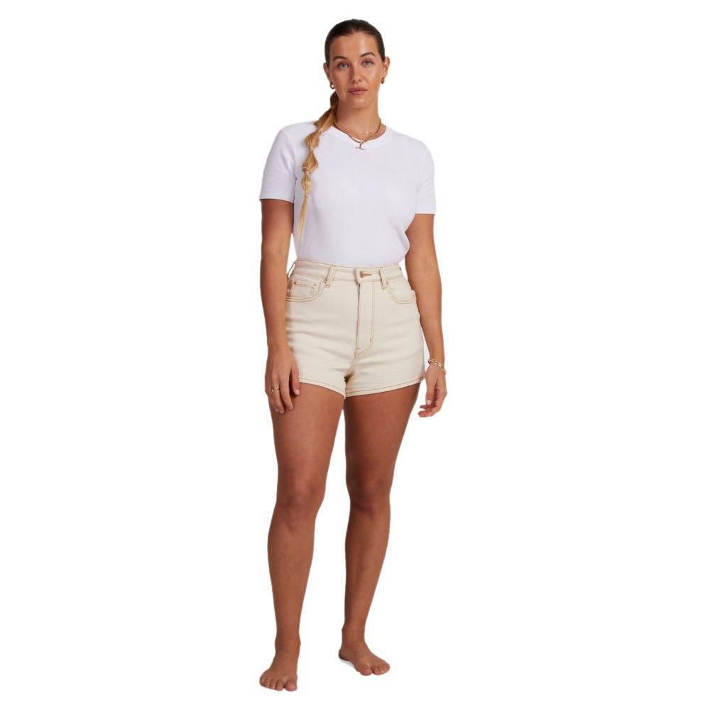 Womens Chlo Natural Denim Shorts In Natural