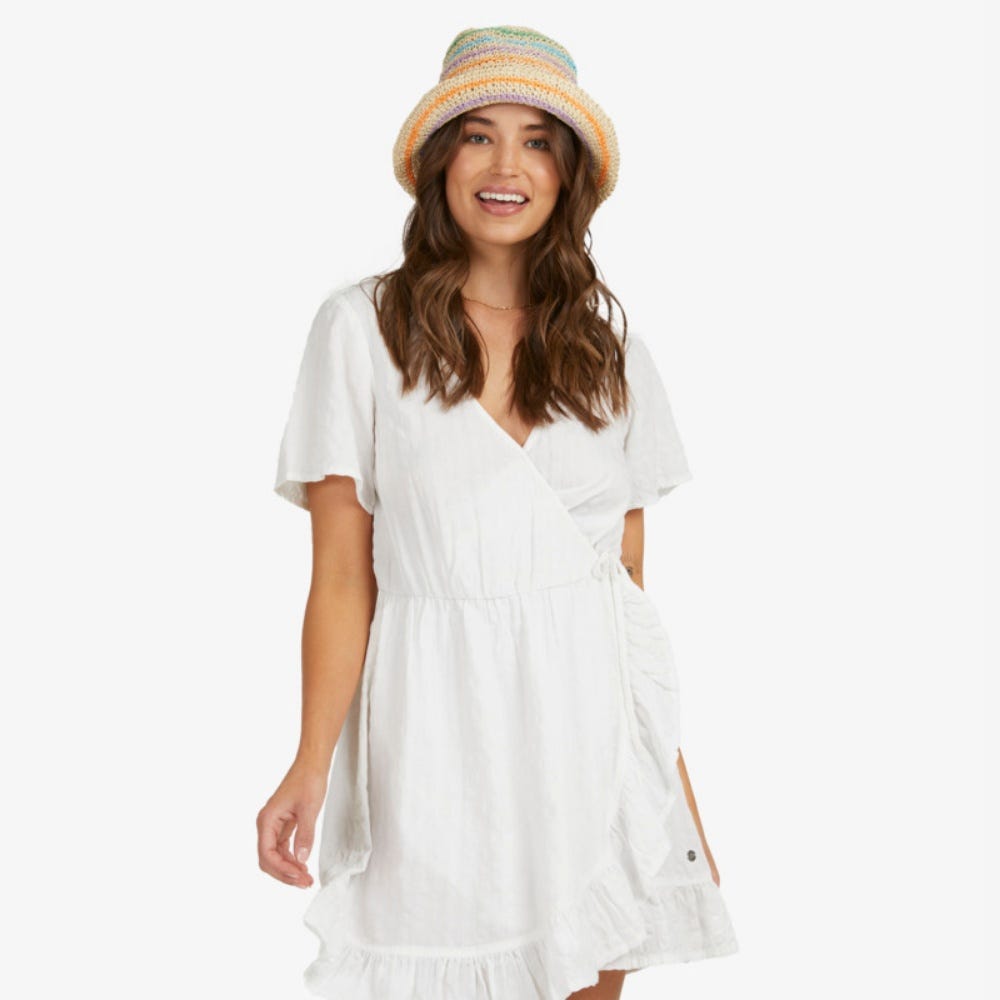 Womens Wrap Dress Bright White