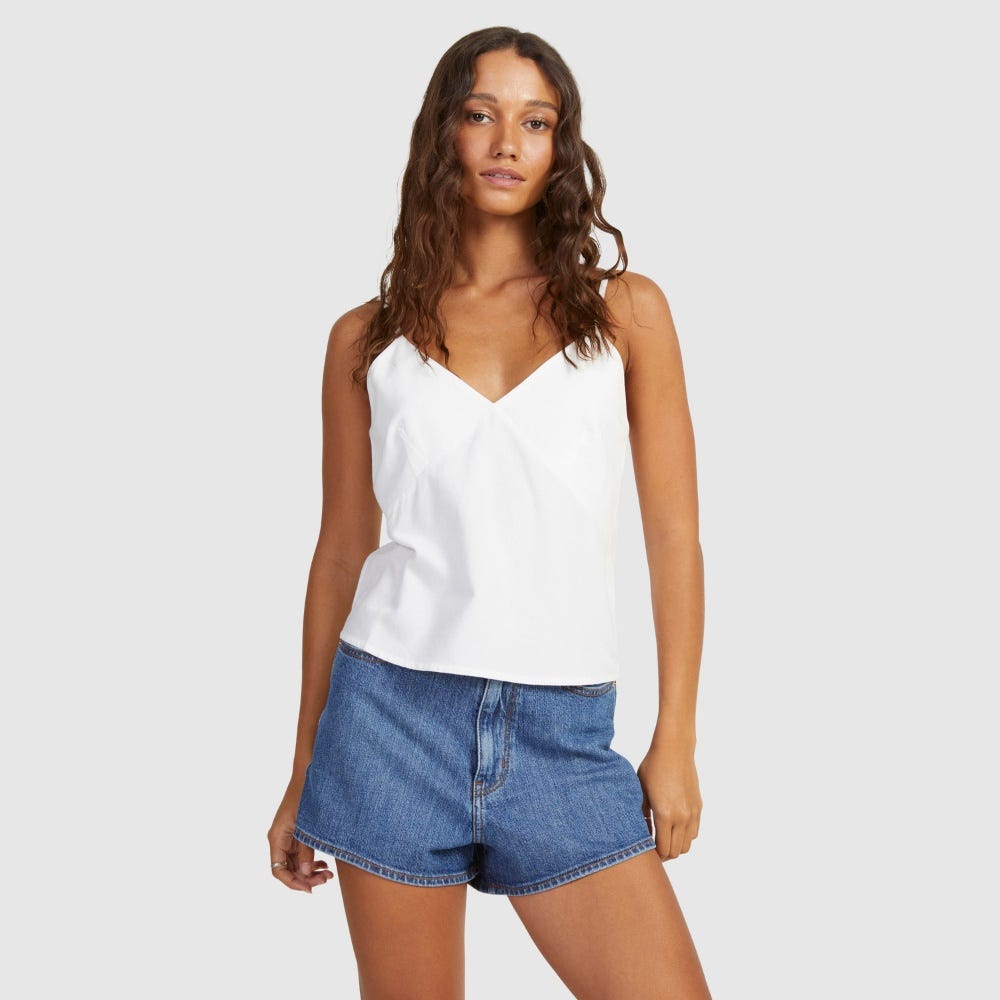 Womens Santorini Strappy Top in White