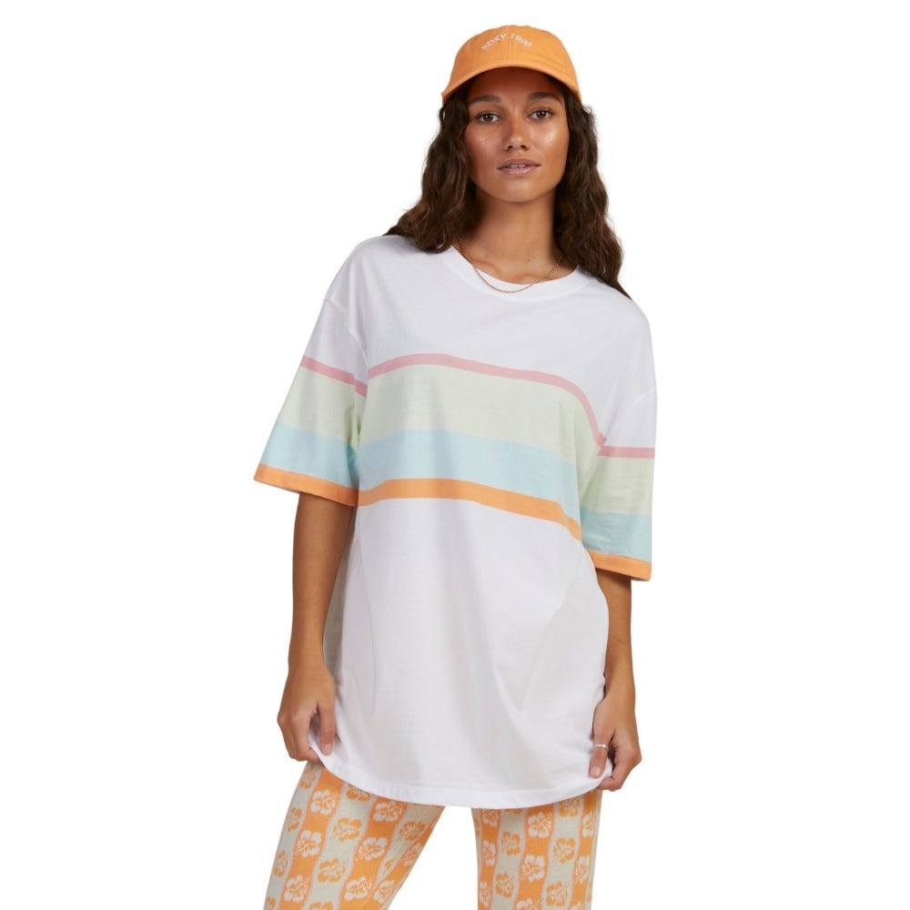 Womens Starry Night Sky Oversized T-Shirt Bright White

